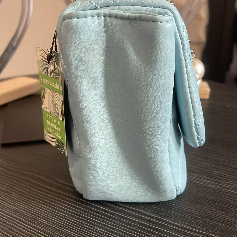 Studio Badgley Mischka light Blue Vegan Leather Handbag/Crossbody - Picture 4 of 10